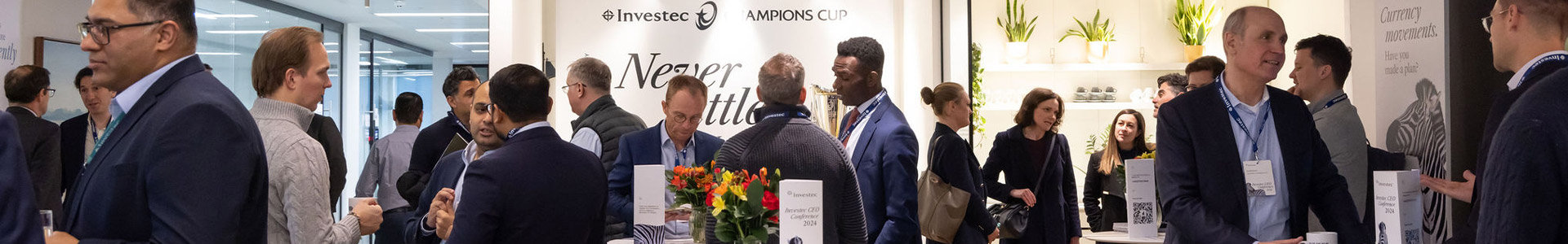 Business CEOs chatting at the Investec CEO Conference