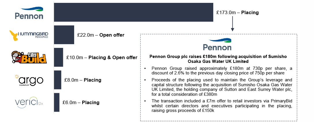 Primary ECM issuance across the deal size spectrum in january chart
