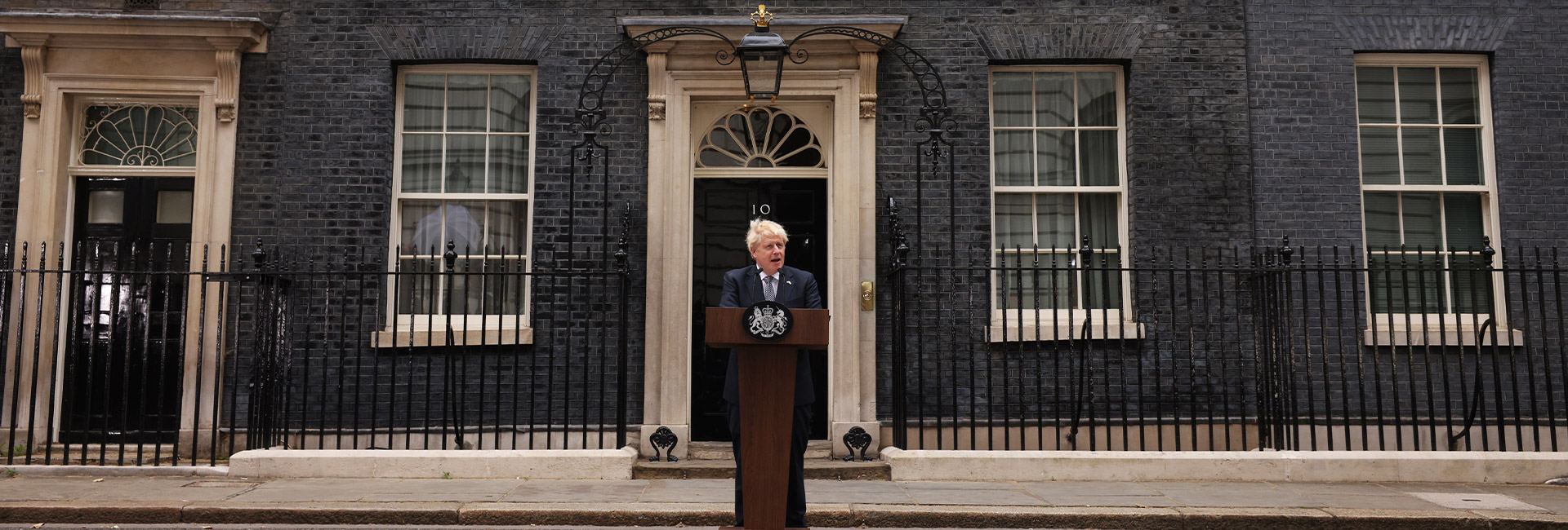 Boris Johnson speaking outside number 10 Downing Street