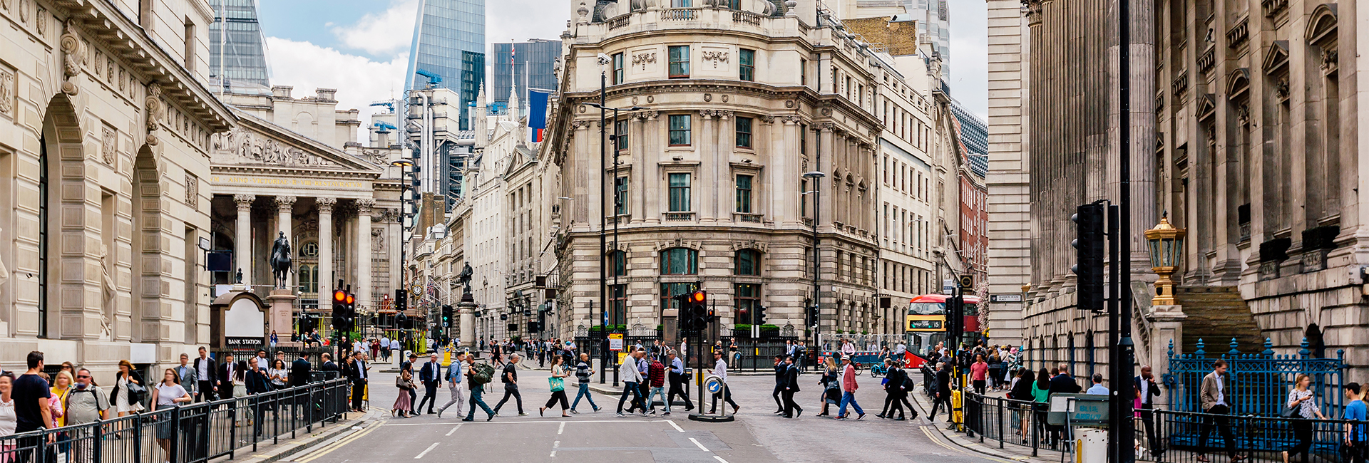 People crossing the road in London