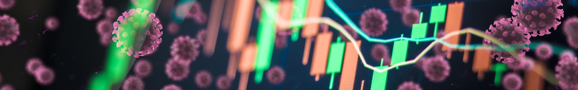 Covid-19 vaccine research overlayed on a market tracker