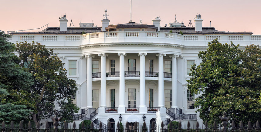 The White House - front of the building and balcony