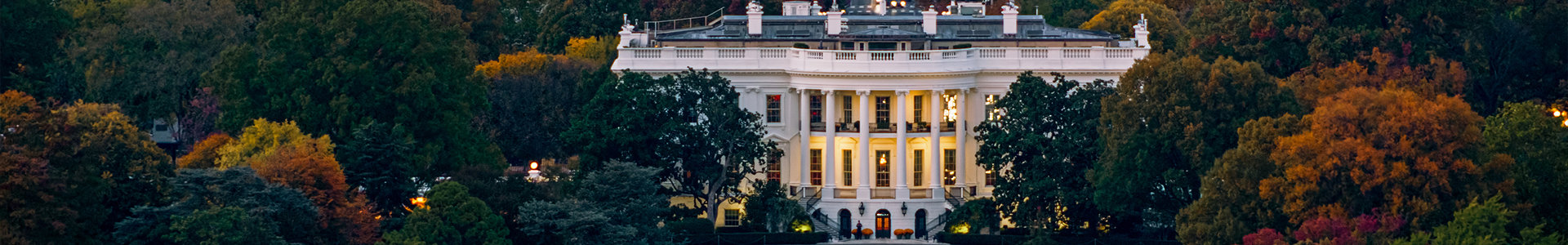 Over view of The White House at sunset