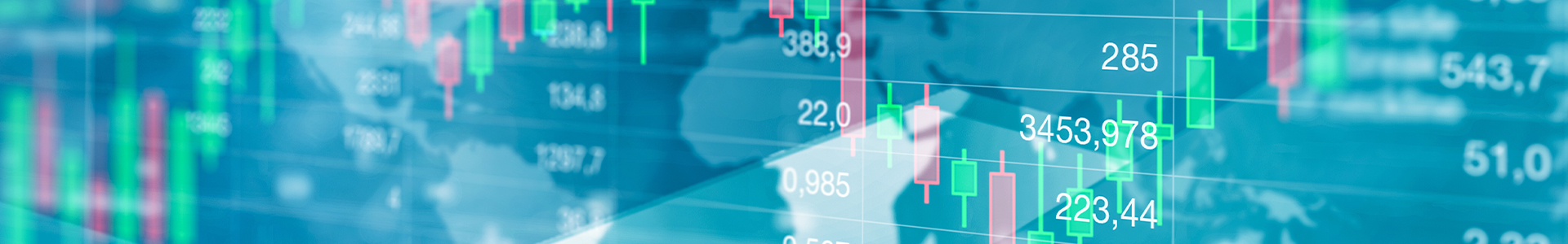 Red and green candles from stock charts