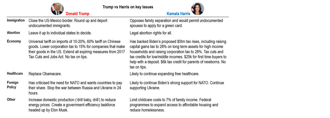 Chart 10: Harris and Trump – main policies announced so far