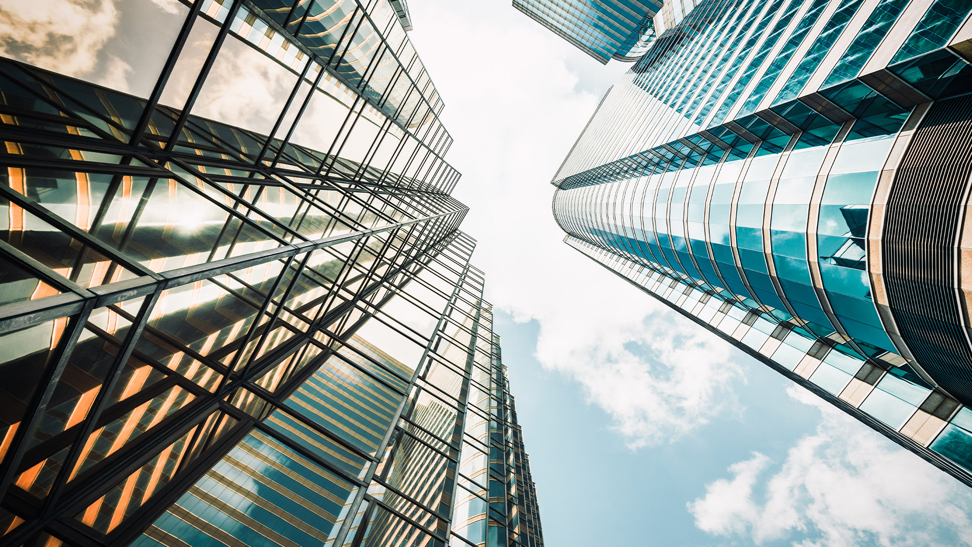 Modern office building - view looking upwards