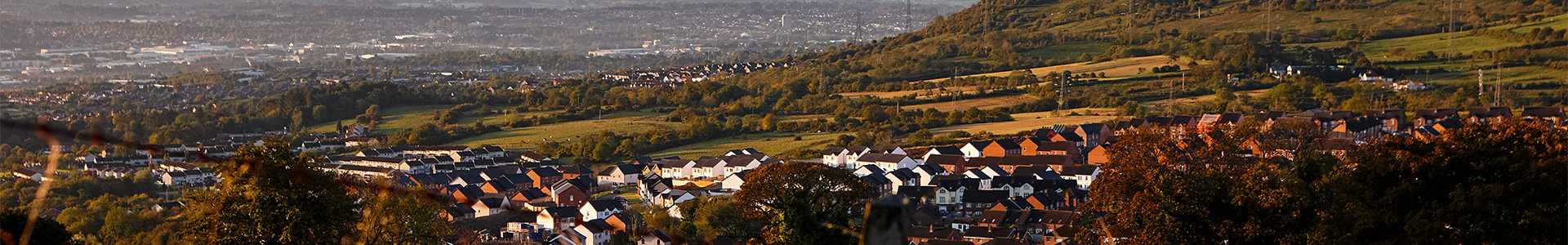 Belfast across countryside