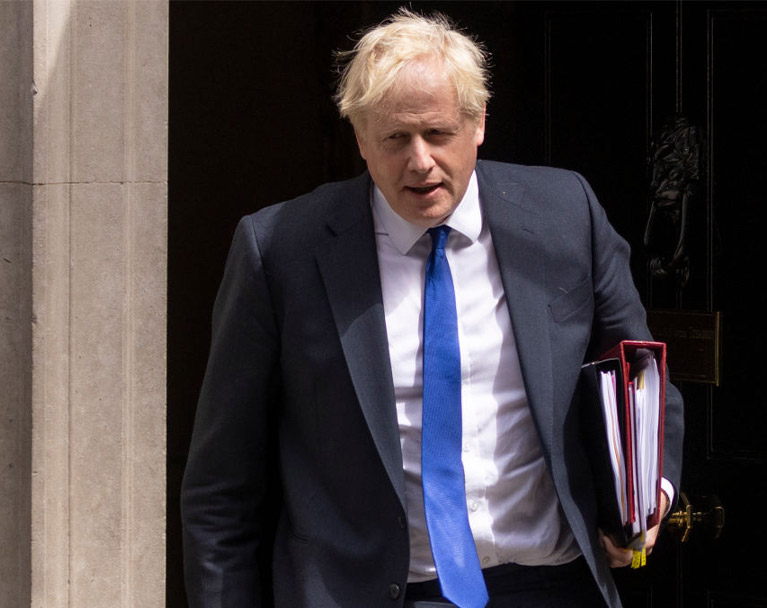Boris Johnson leaving number 10 Downing Street
