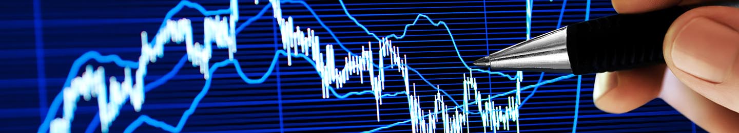 Person analysing market performance on screen