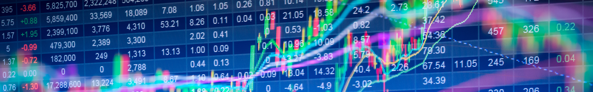 financial data on monitor