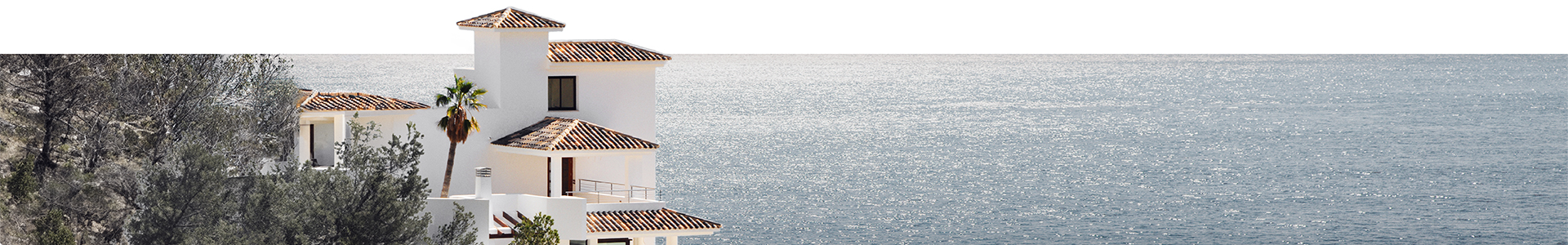 A white villa overlooking the sea