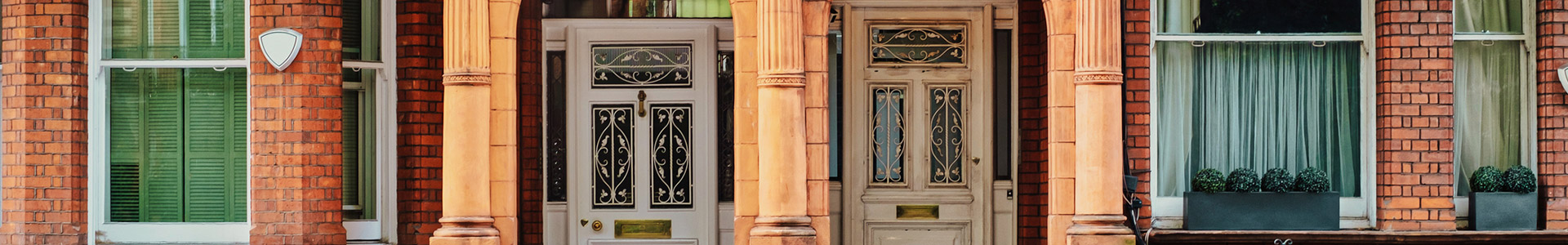 Front doors of terraced houses