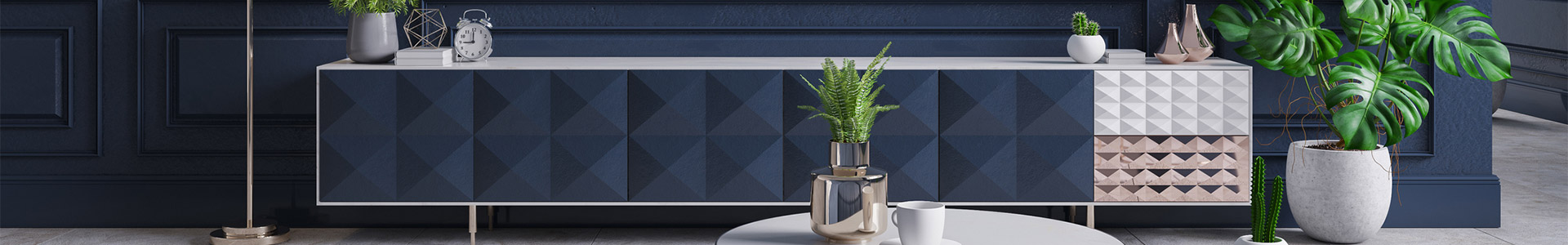 Contemporary side board in a lounge