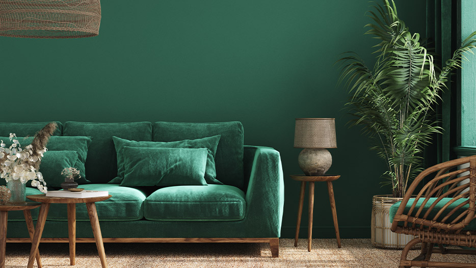 Green stylish sitting area