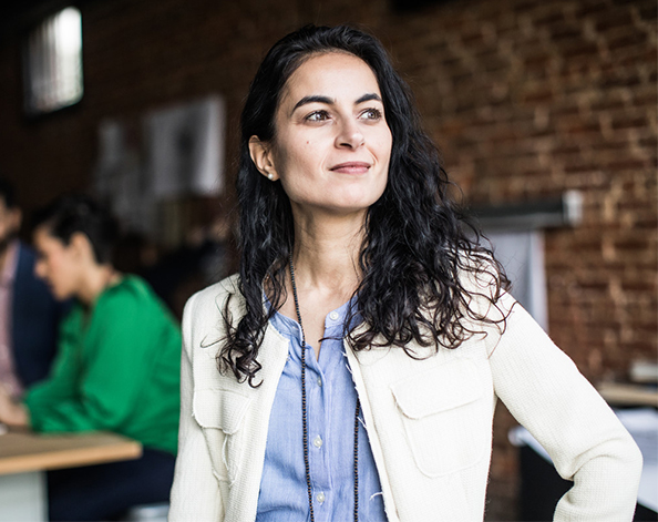 Woman working in creative studio