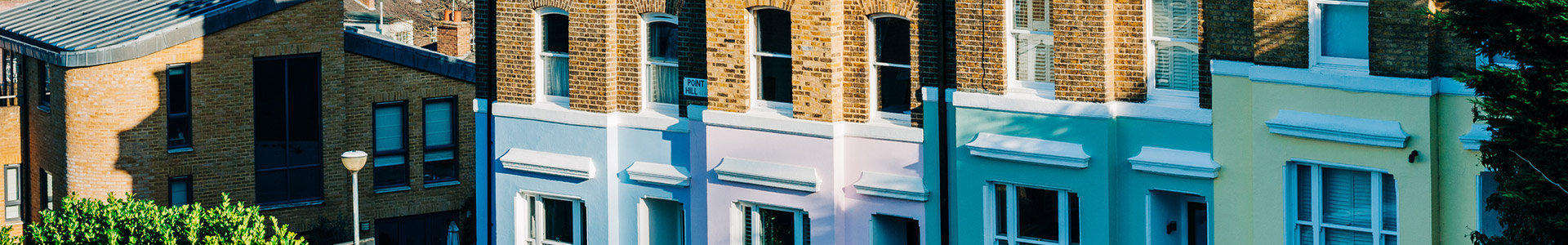 Colourful London townhouses in Greenwich, London