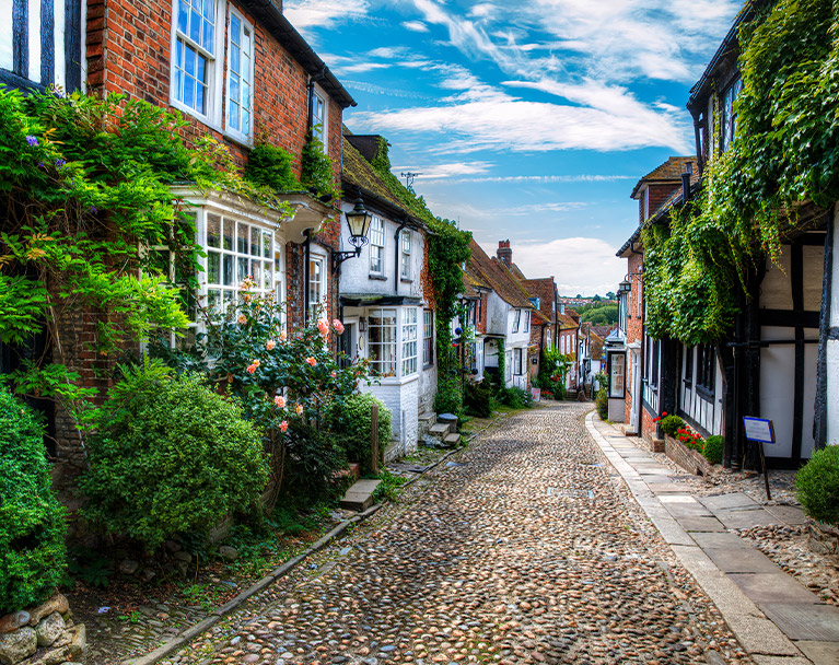 Looking down a street in Rye