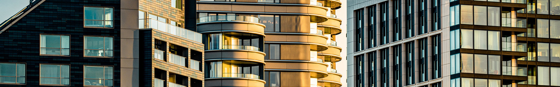 Side of two residential tower blocks