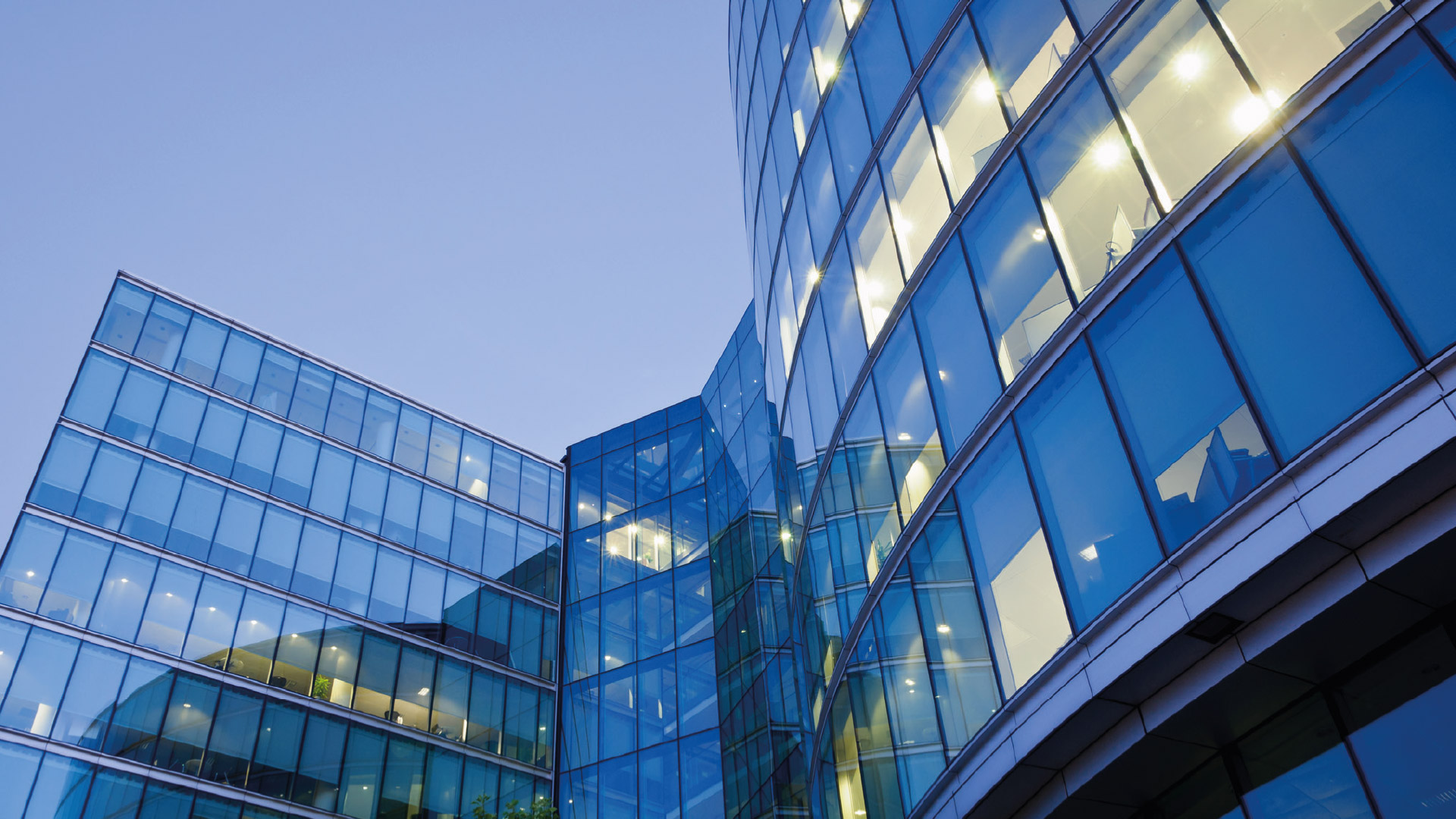 Modern office building - view looking upwards