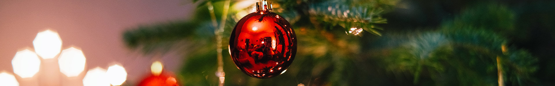 Christmas tree decoration hanging from a Christmas tree