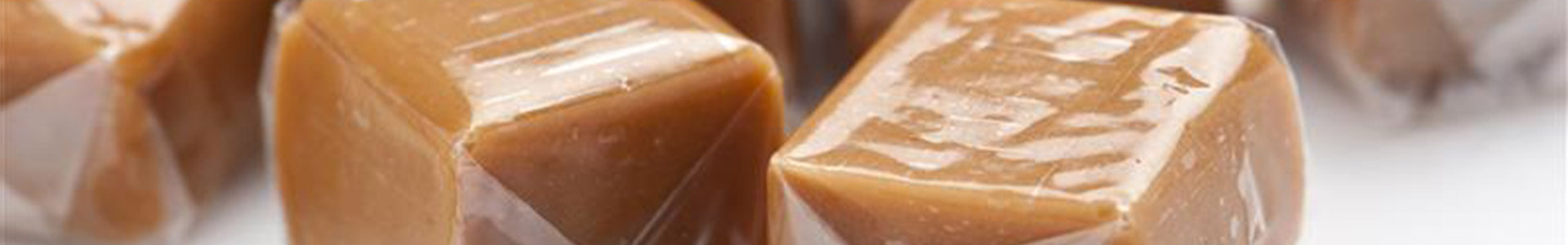 Close up of toffee in wrappers