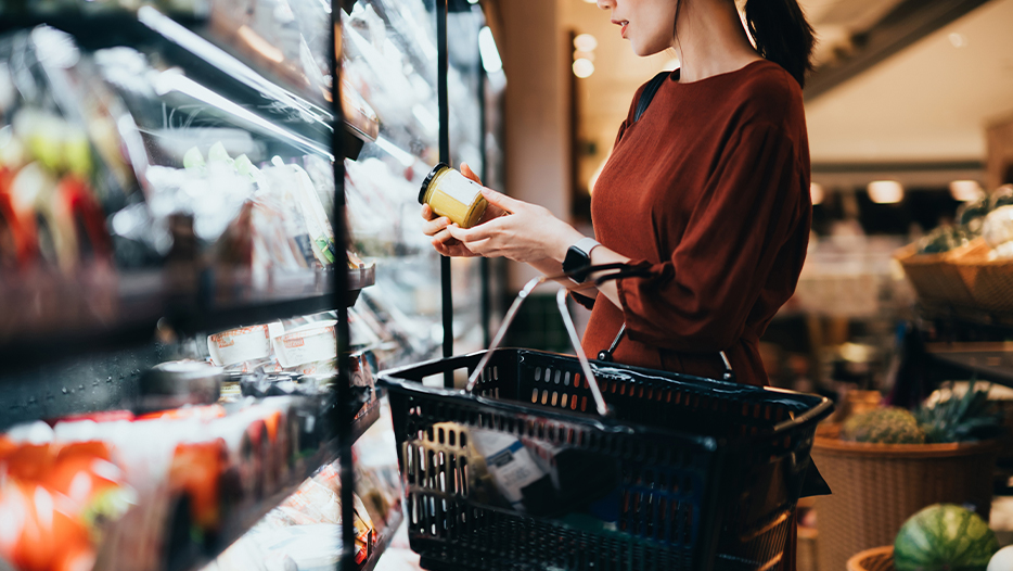 Woman with shopping basket