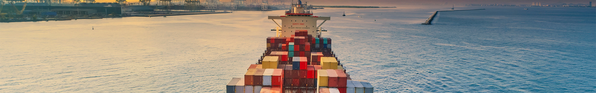 Cargo ship heading out to sea