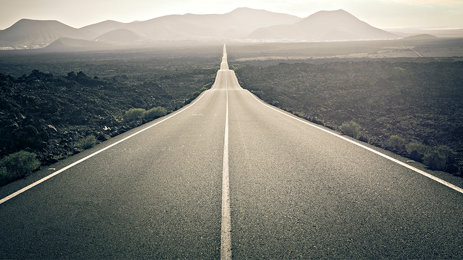 Long straight never ending road