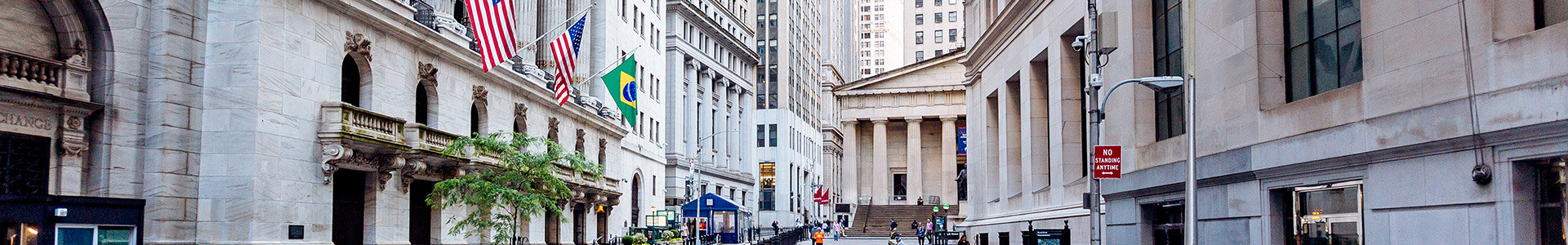 Looking up street towards the London Stock Exchange