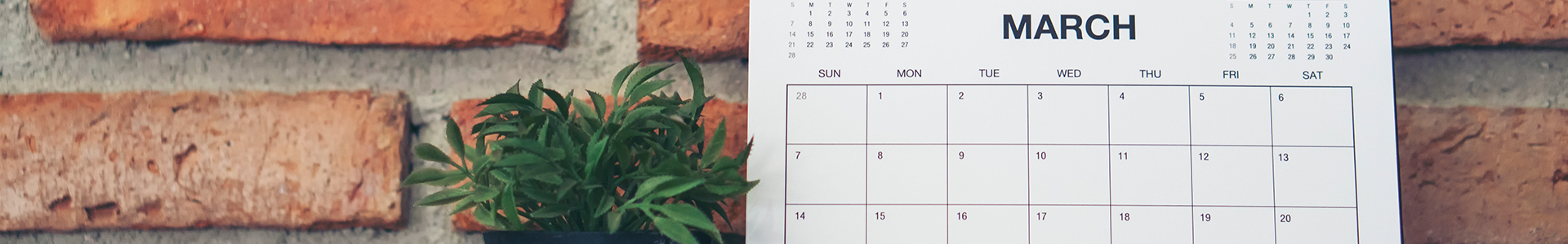 Desktop calendar showing March