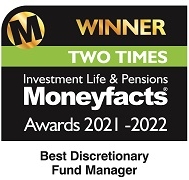 Moneyfacts award for Best Discretionary Fund Manager 2021-2022
