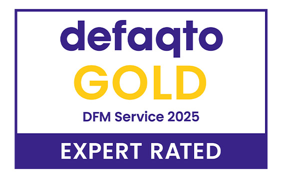 Gold rating award for DFM Service from defaqto