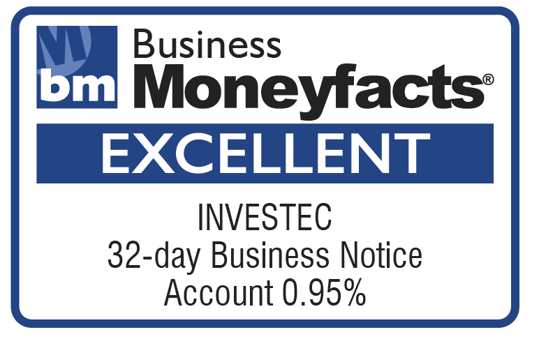 Business Moneyfacts EXCELLENT logo - Investec 32-day Business Notice Account 0.95%