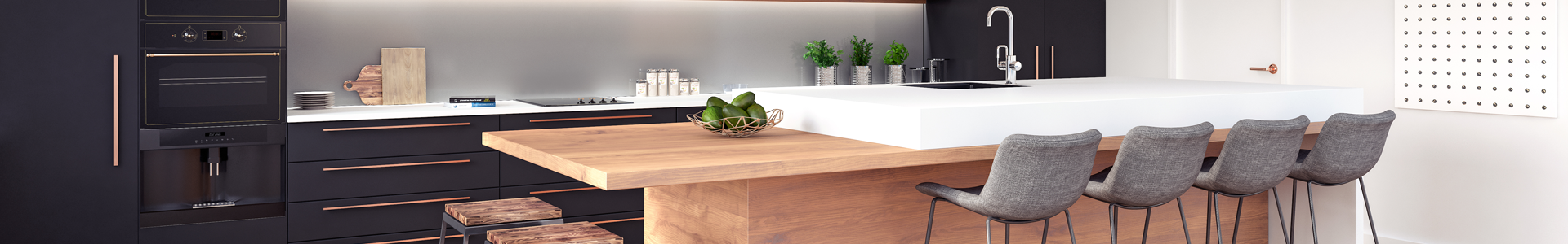 Kitchen island with stools