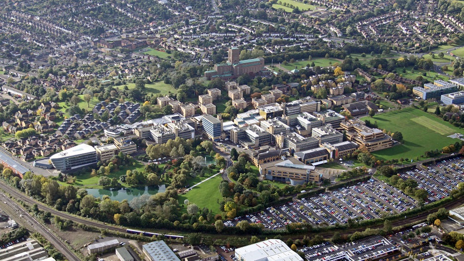An aerial view of the City of Guildford