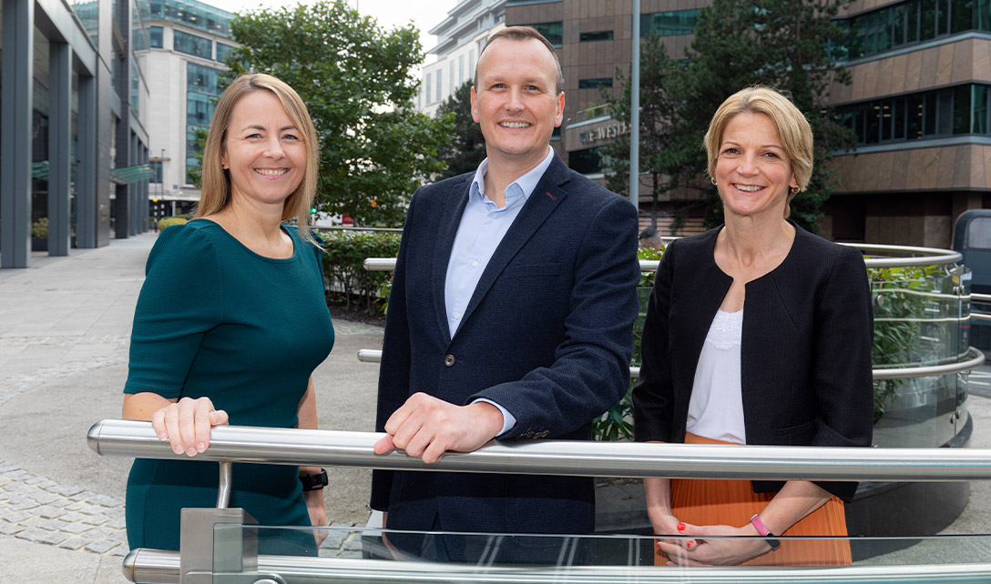 Kirsty Cartwright, right, pictured with her colleagues Andrea Lobb, Birmingham, and Scott Jones, Divisional Director.