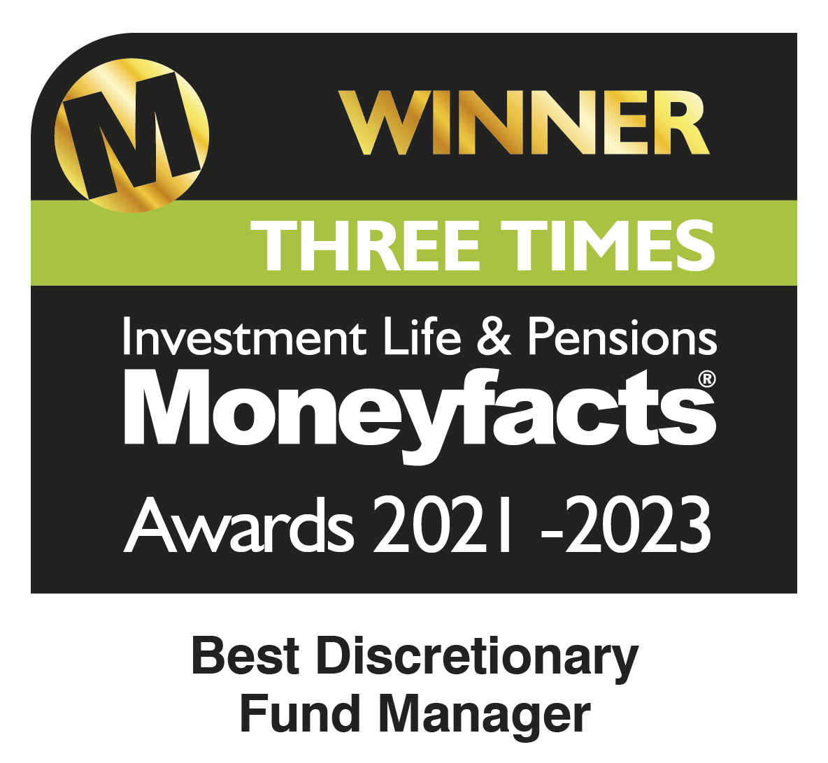 Moneyfacts Awards logo for Best Discretionary Fund Manager