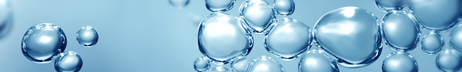 transparent effervescent blue gas bubbles levitating in macroscopic view