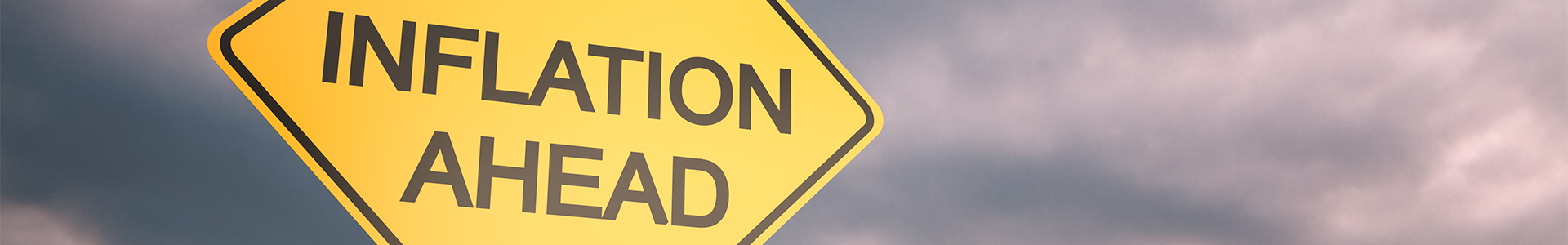 Inflation ahead road sign