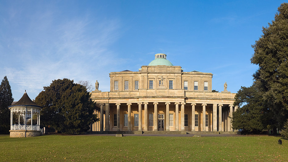 The Pitville Pump Room viewed from across the lawn