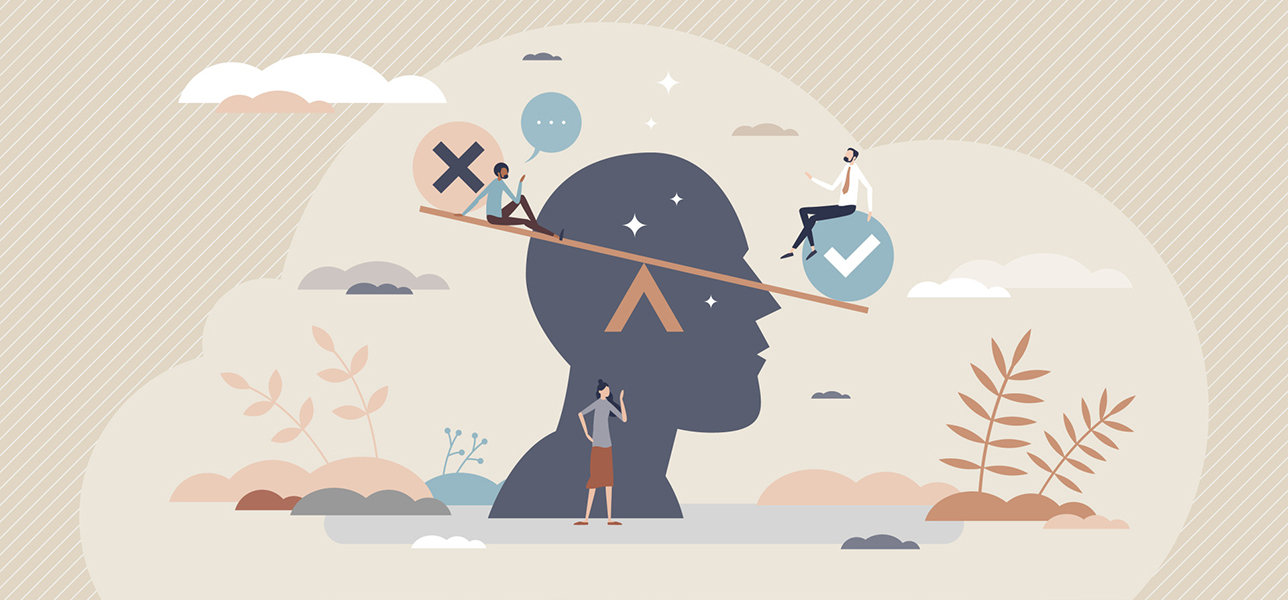 Illustration graphic of balancing finances