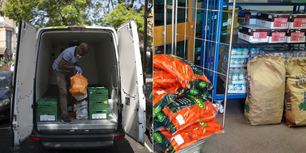 Food at the food bank in Birmingham