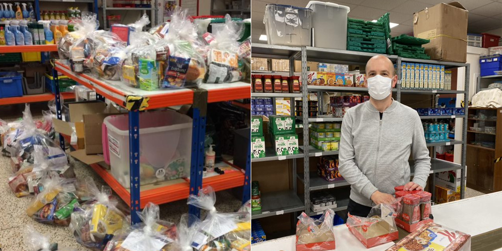 Food at the food bank in Edinburgh