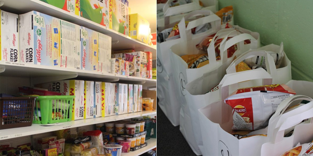 Food at the food bank in Woking