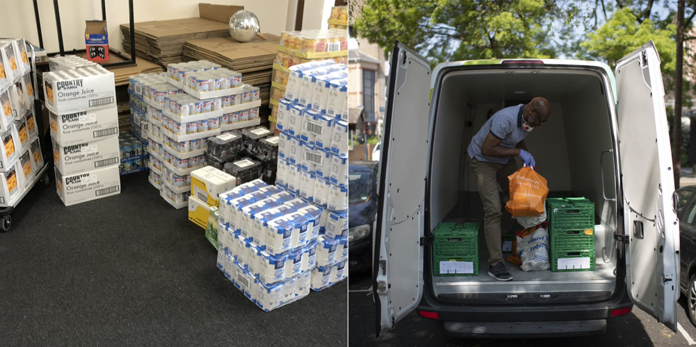 Food at the food bank in Manchester