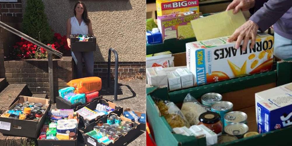 Food at the food bank in Dorking