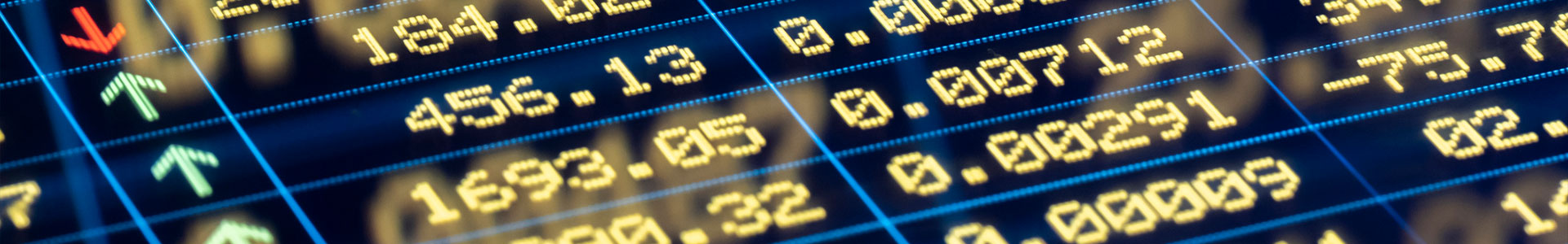 Stock exchange prices on a LED board