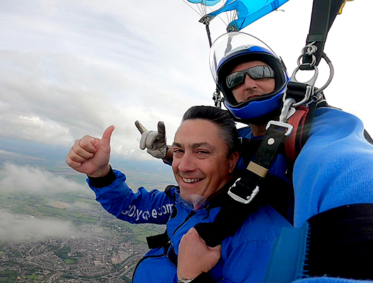 Skydives in aid of offices charity Winston’s Wish