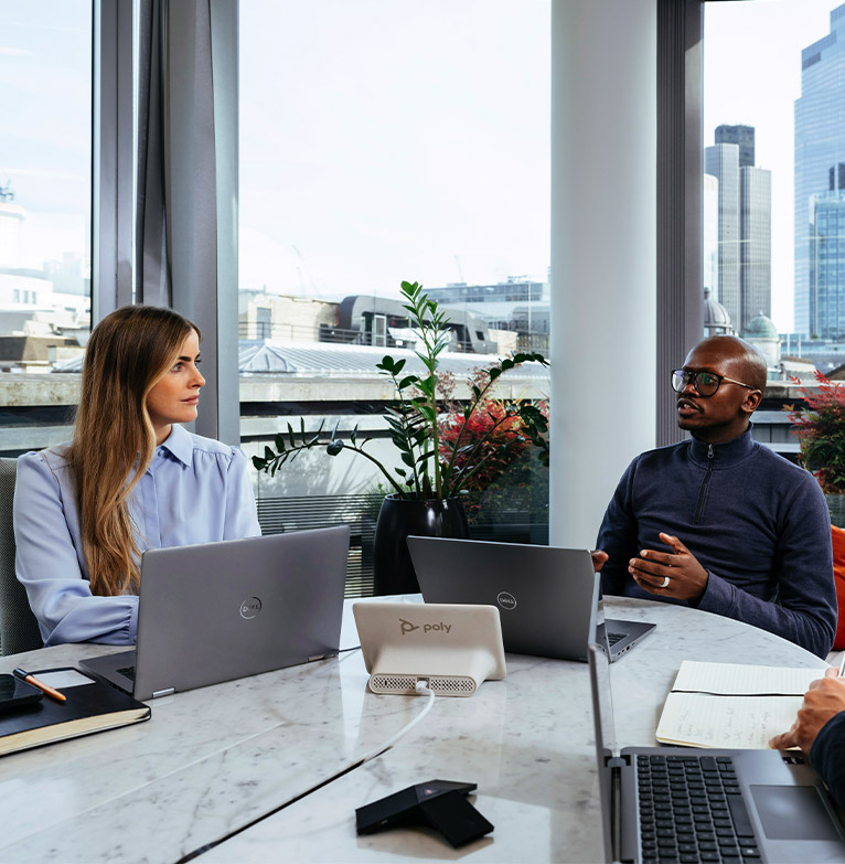 Staff during meeting in London office