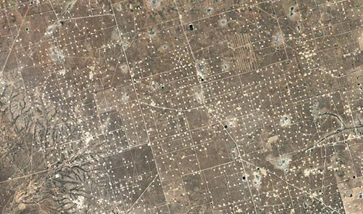 West Texas satellite image nodding donkey